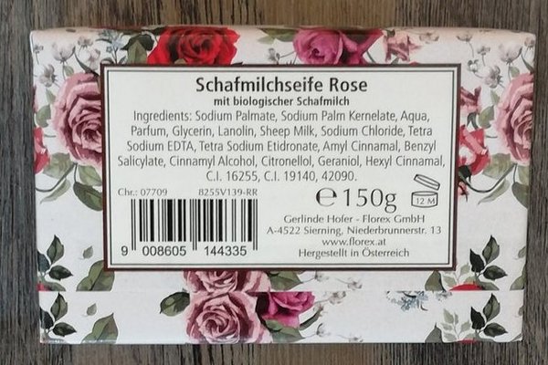 Schafmilchseife Rose 150 Gramm