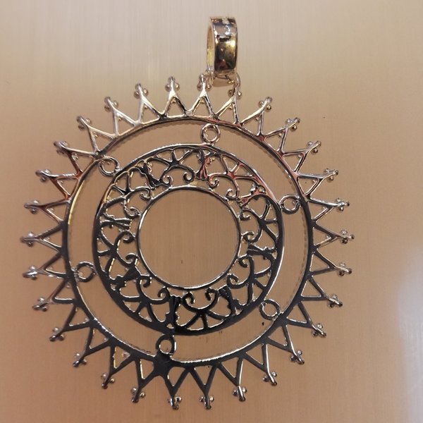 Silberanhänger Mandala gebürstet 4 cm
