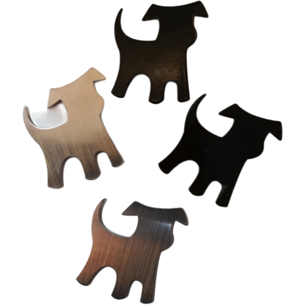 Magnet Hunde 4er Set schwarz und silbern