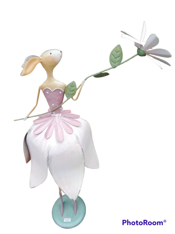 Metallhase im Blütenkleid rose bunt 261038 Ex