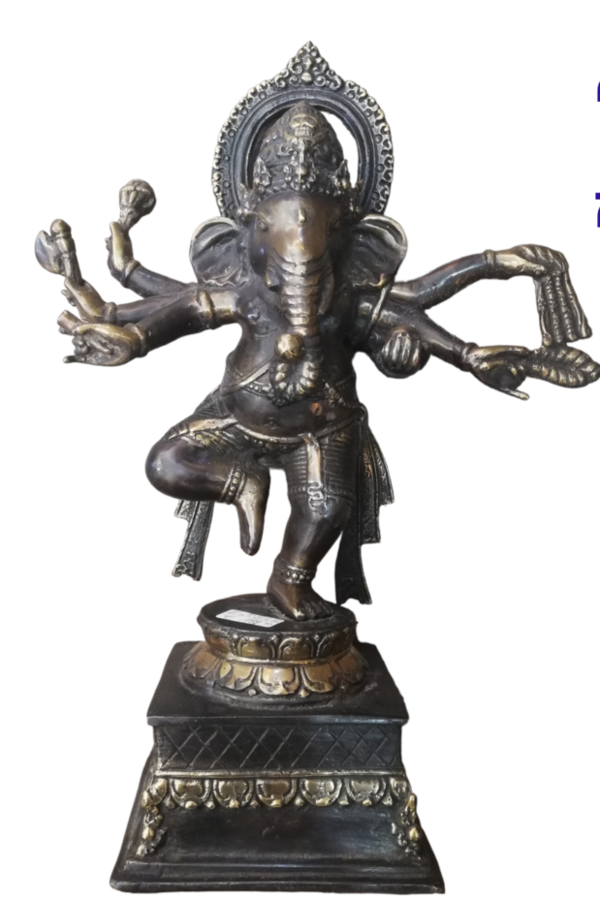 Ganesha Bronze 32 cm Goldfarben